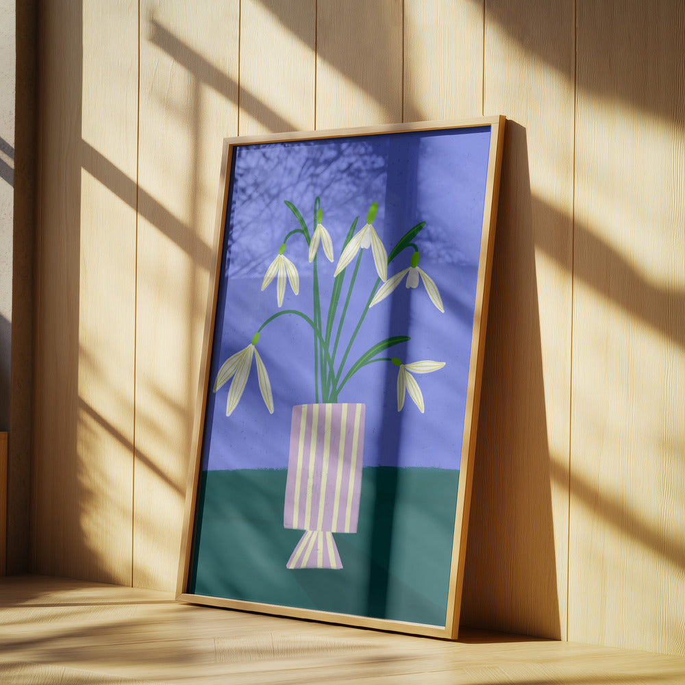 Schneeglöckchen in Streifen | Poster