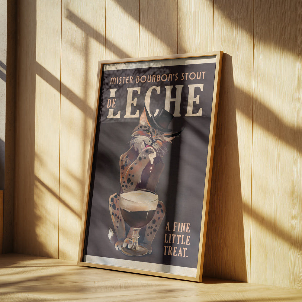 Bourbon De Leche Guinness Style Cat Art | Poster