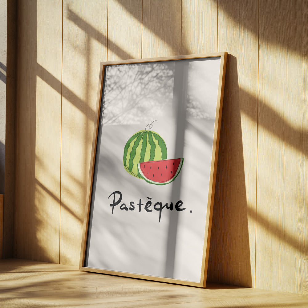 Moderne französische Obstkollektion "Wassermelone / Pastèque" | Poster