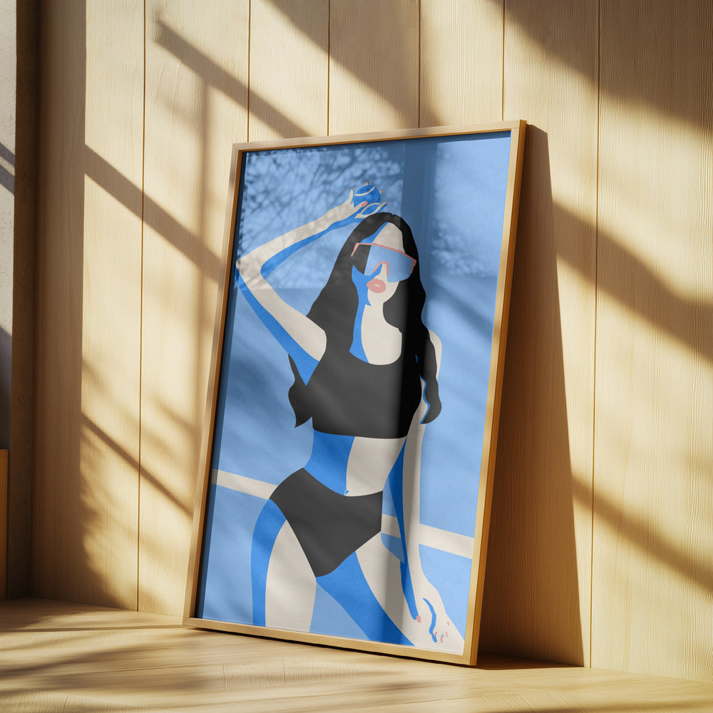 Blaues Sportmädchen | Poster