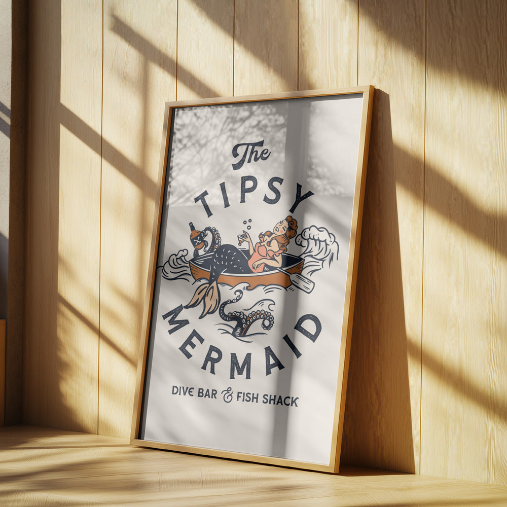 Tipsy Mermaid Dive Bar Mermaid Art | Poster