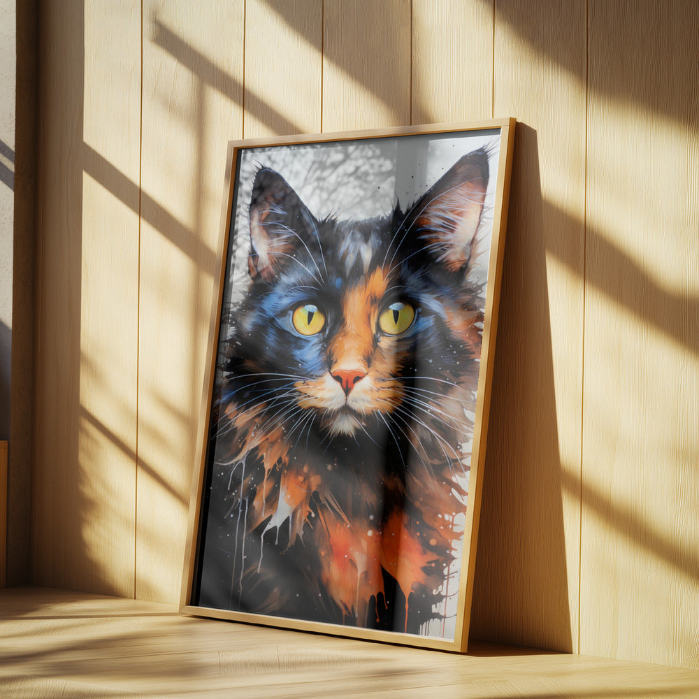 Katze Jack Aquarell Tierkunst | Poster