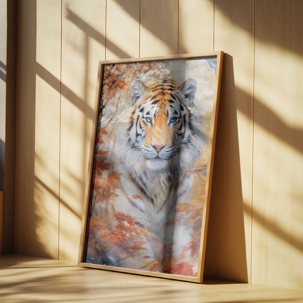 Weißer Tiger Aquarell Tierkunst | Poster