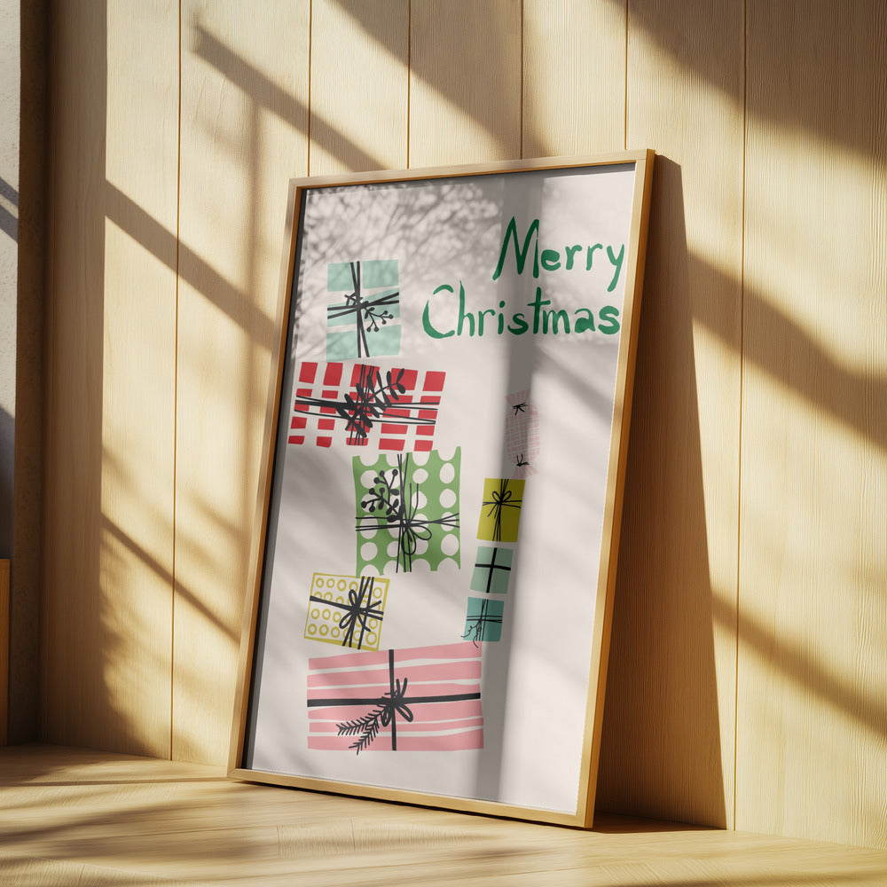 Wackeliger Stapel Weihnachtsgeschenke | Poster