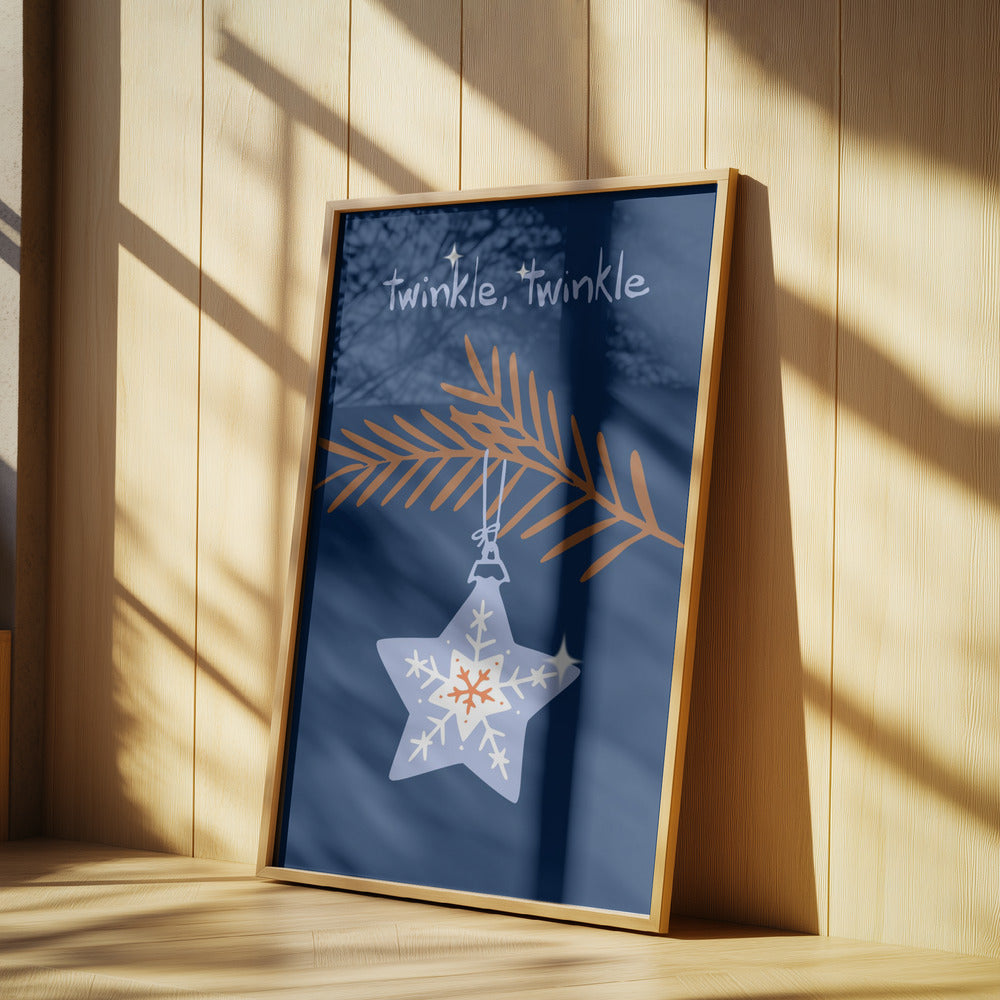Fröhlich funkelnder Weihnachtsstern blau | Poster