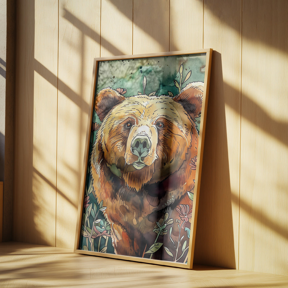 Tierbär Aquarell Tierkunst 3 | Poster