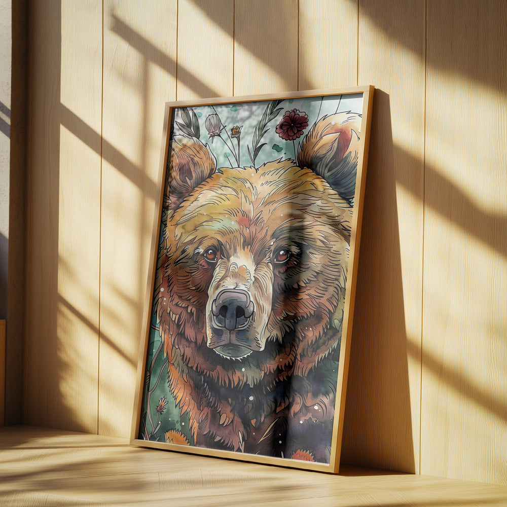 Tierbär Aquarell Tierkunst 1 | Poster