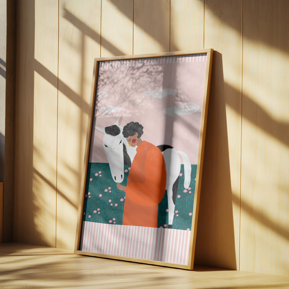 Lebendiges Mädchen und Pferd | Poster