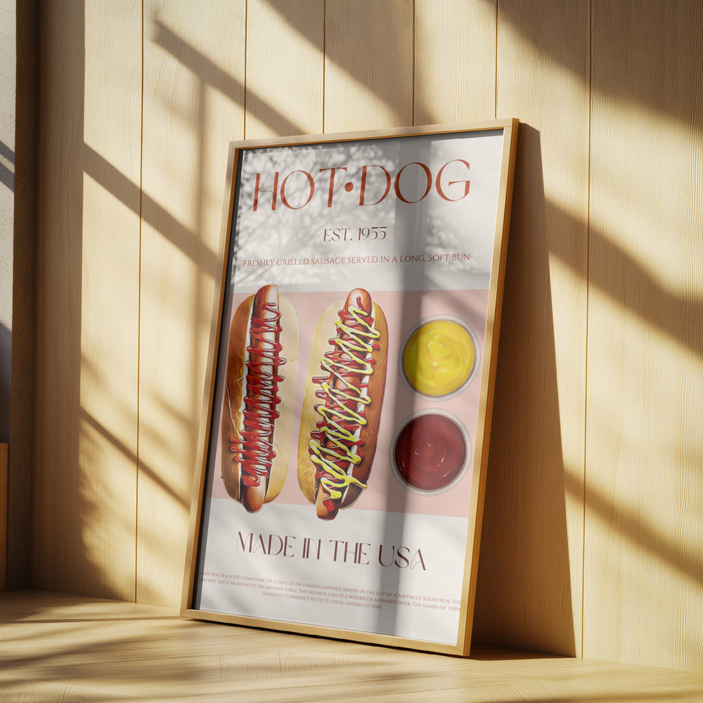Hot Dogs mit Senf und Ketchup | Poster