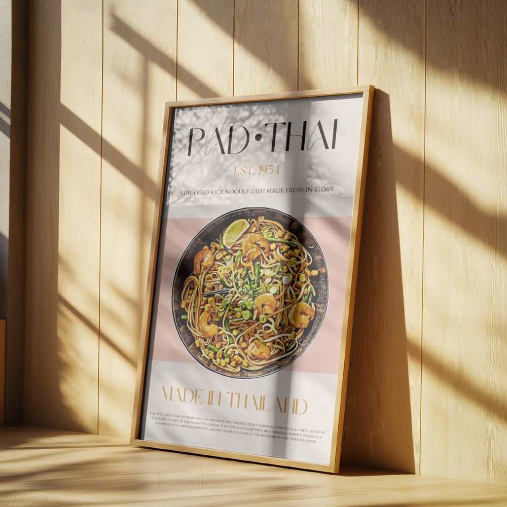 Elegante Illustration von Pad Thai | Poster