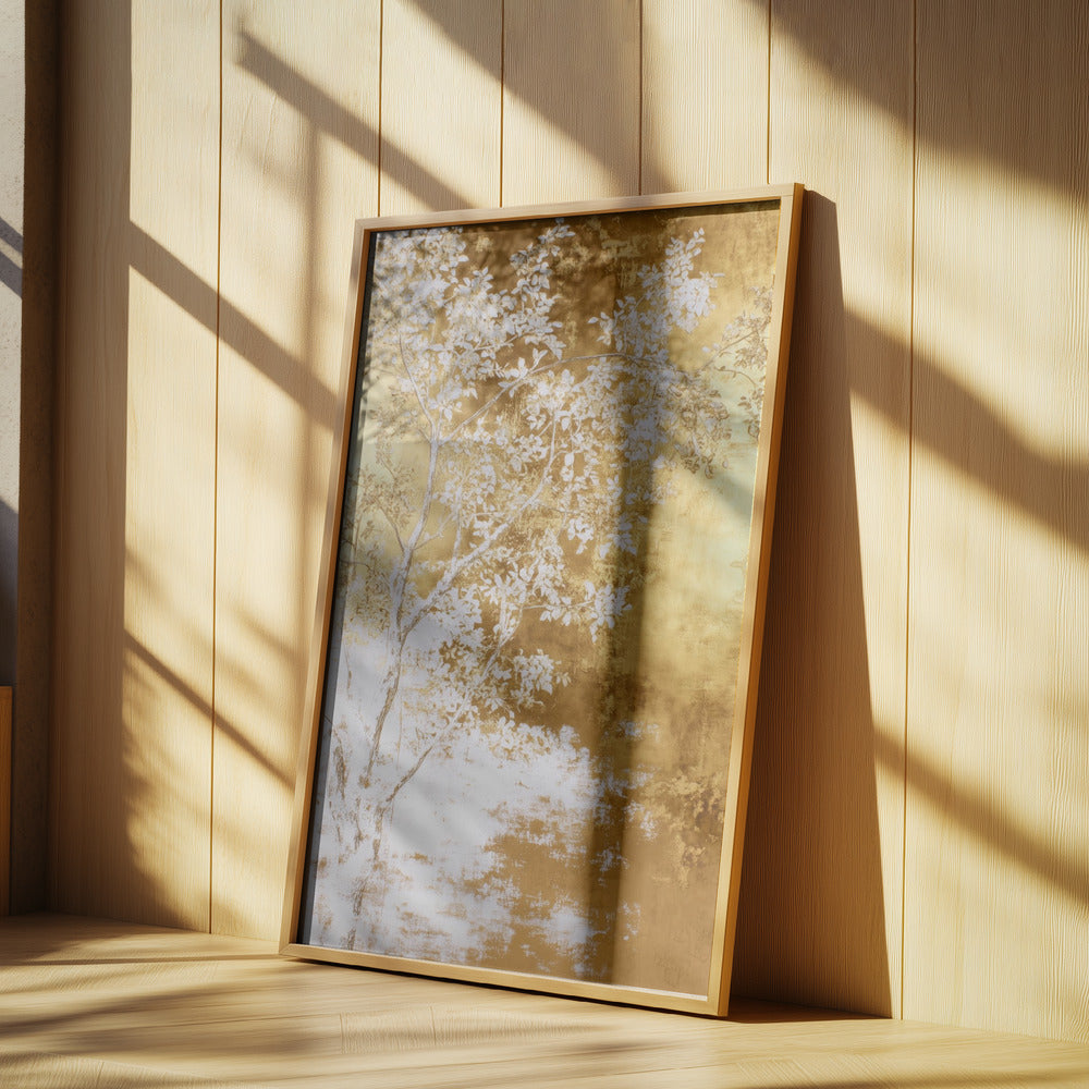 Weiß-goldene Naturlandschaft | Poster
