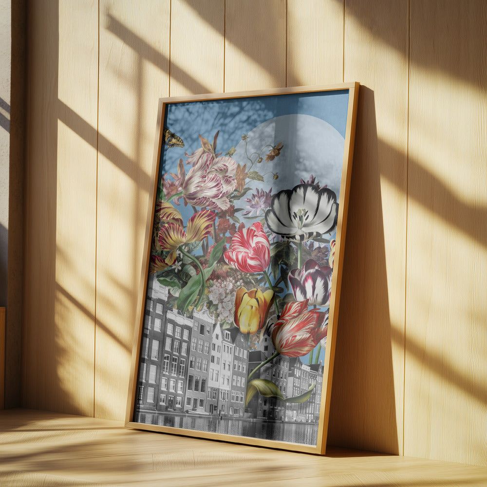 Lebendige Tulpen und komplizierte Schmetterlinge | Poster