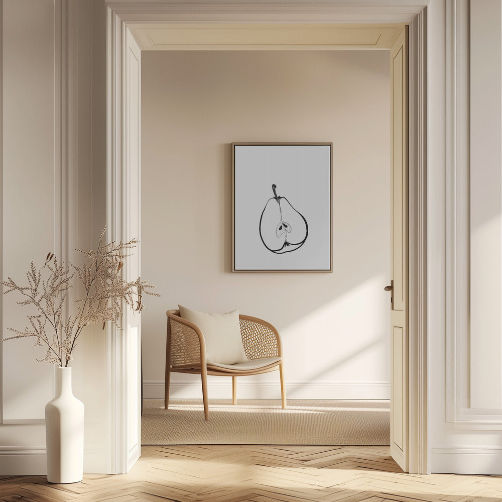 Viivapiirros puoli päärynä | Julisteet - Taidevedokset