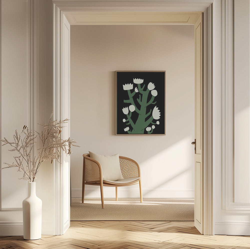 Nächtliche weiße Blüte | Poster