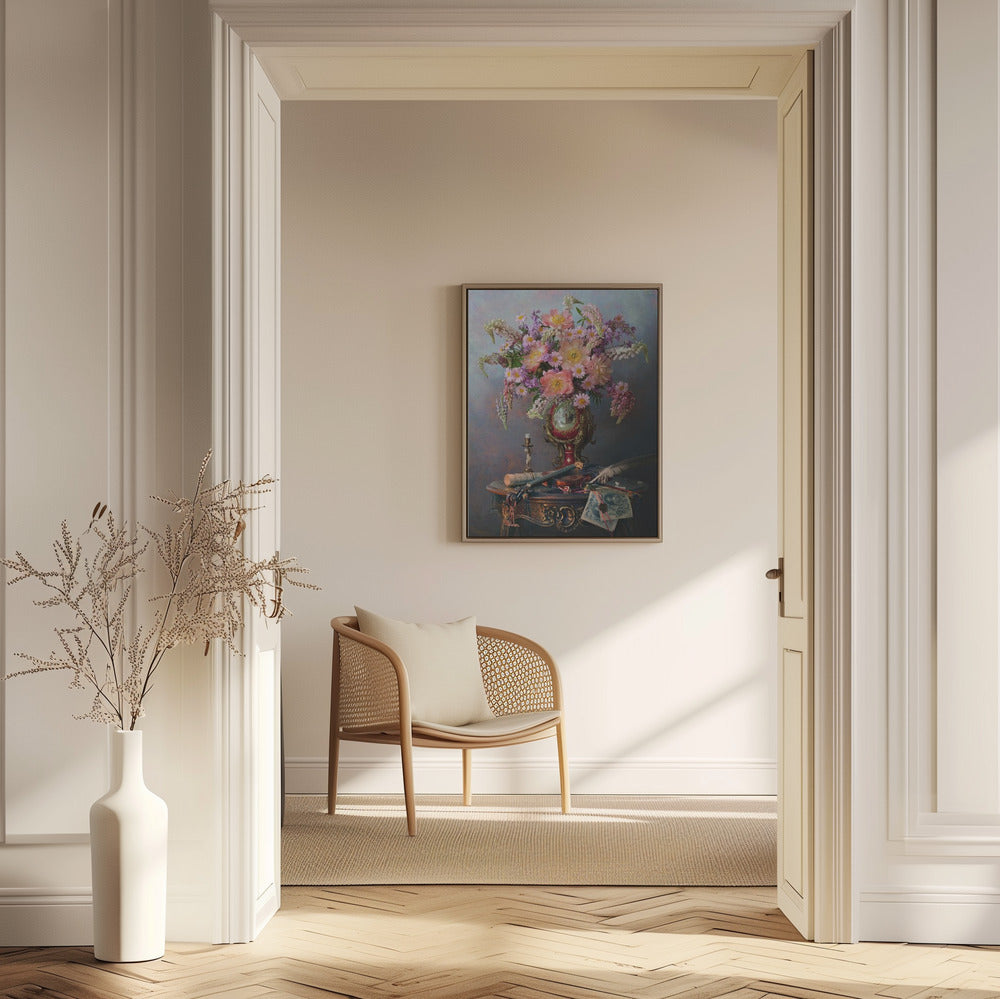 Still life with violin and flowers | Poster