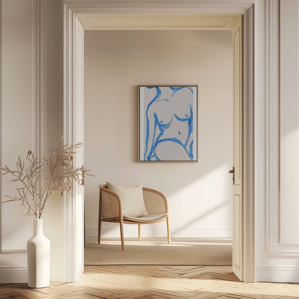 Blaue Kontur Akt | Poster