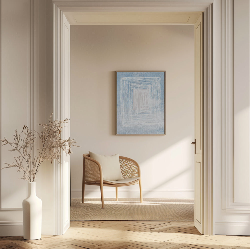 Weiße lineare Muster mit geometrischem Design | Poster