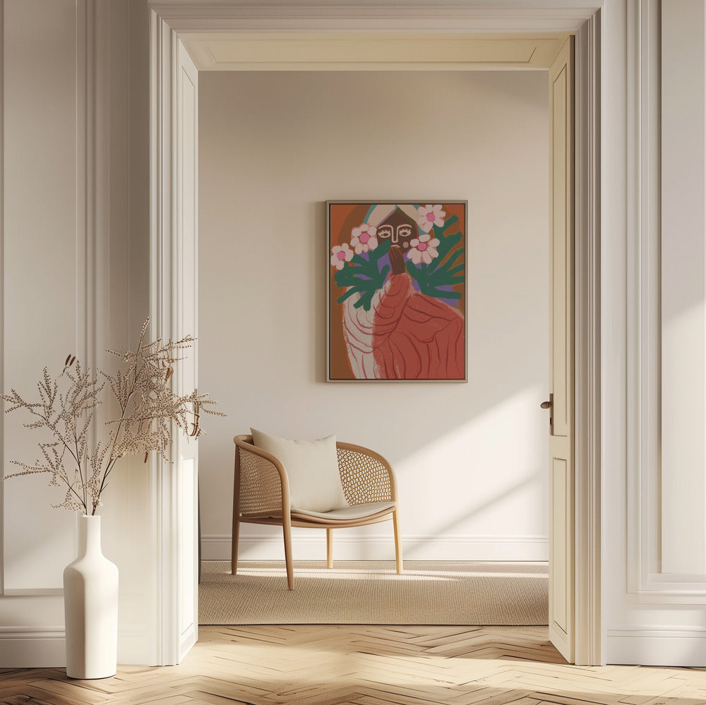 Schüchternes Blumenmädchen | Poster