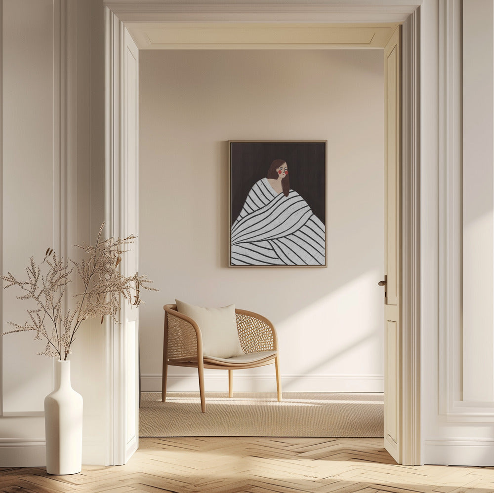 Die Frau mit den schwarz-weißen Streifen | Poster