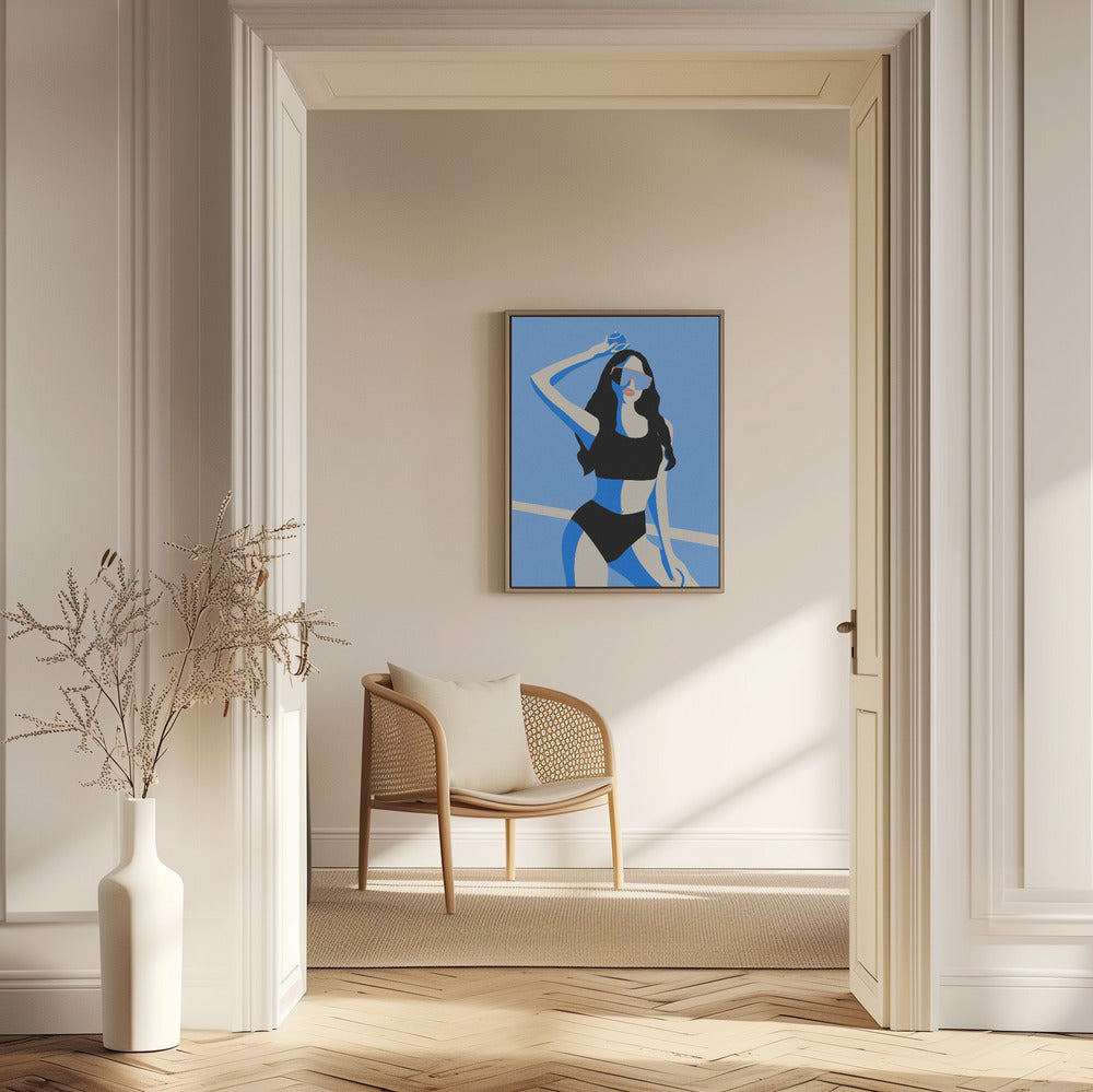 Blaues Sportmädchen | Poster