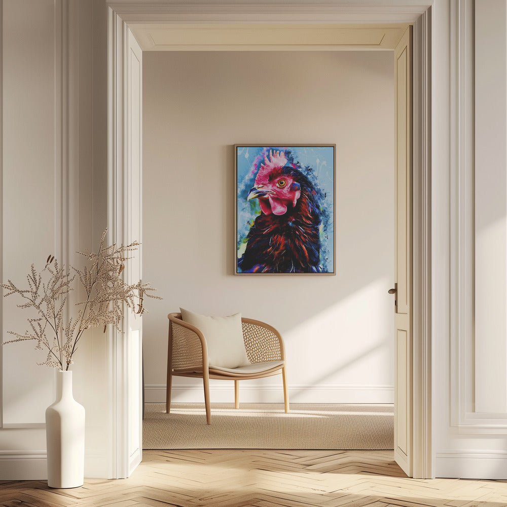 Tier Hahn Aquarell Tierkunst | Poster