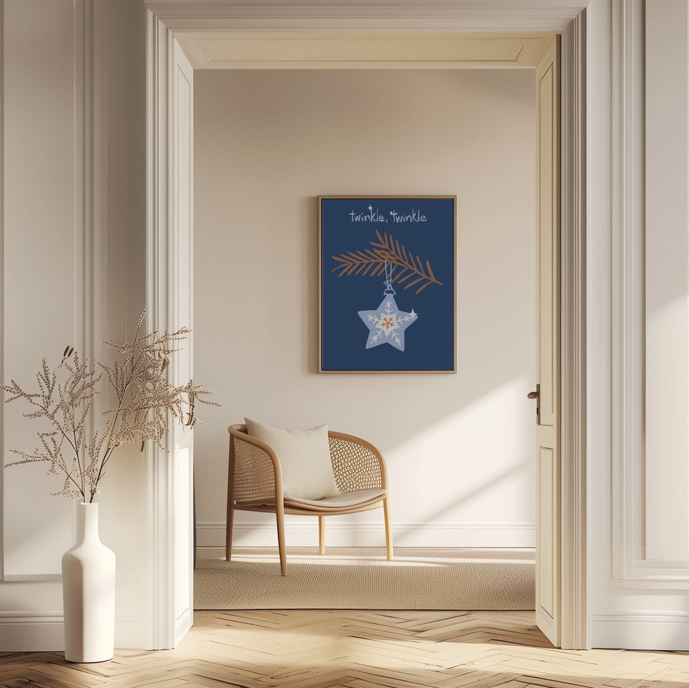 Fröhlich funkelnder Weihnachtsstern blau | Poster