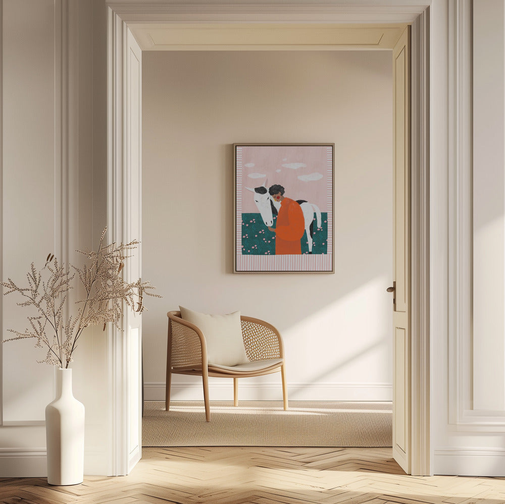 Lebendiges Mädchen und Pferd | Poster