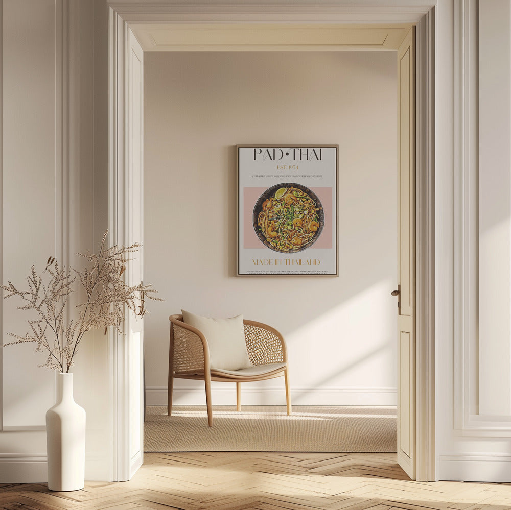 Elegante Illustration von Pad Thai | Poster