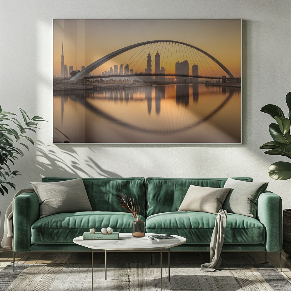 Lever de soleil sur le canal de Dubaï | Tableaux sur Toile