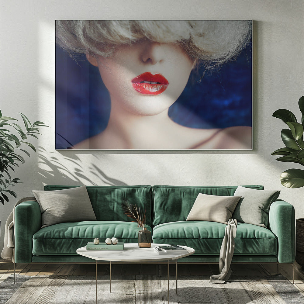 Red Lips, Hidden Eyes | Canvas