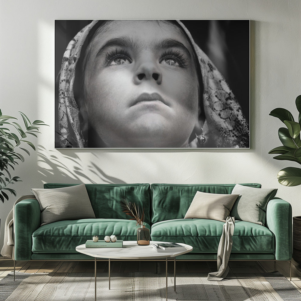 Girl with Sardinian traditional veil | Canvas