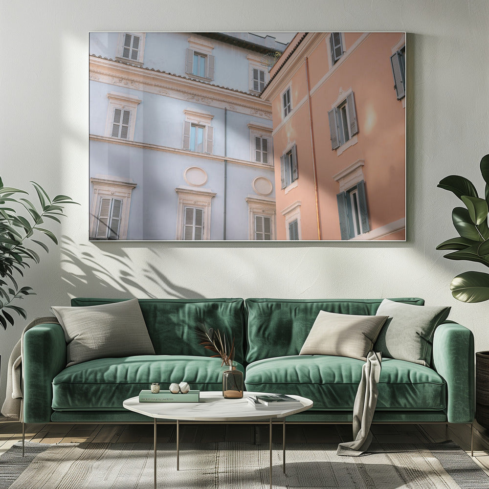 Trastevere in Lila und Rosa | Leinwand