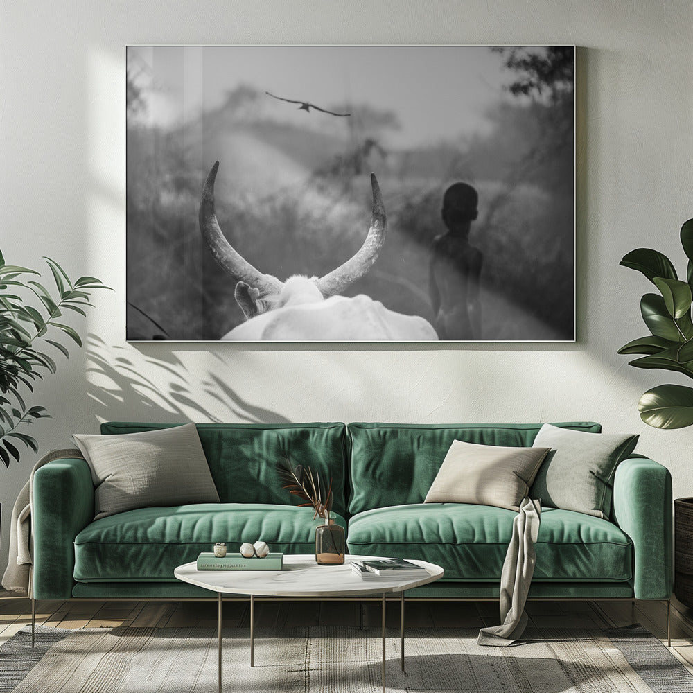 Niño y vaca | Impresiones en Lienzo