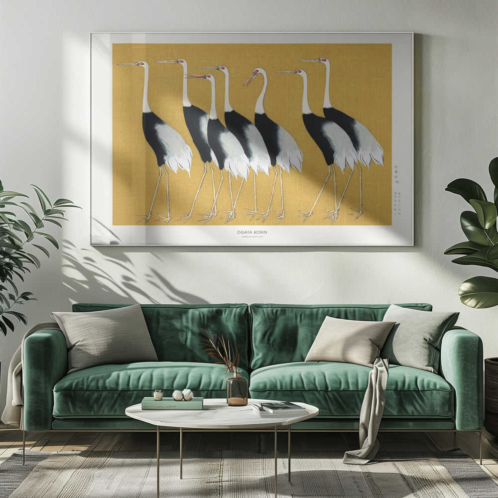 Żuraw koronowany japoński | Wydruki na łótnie