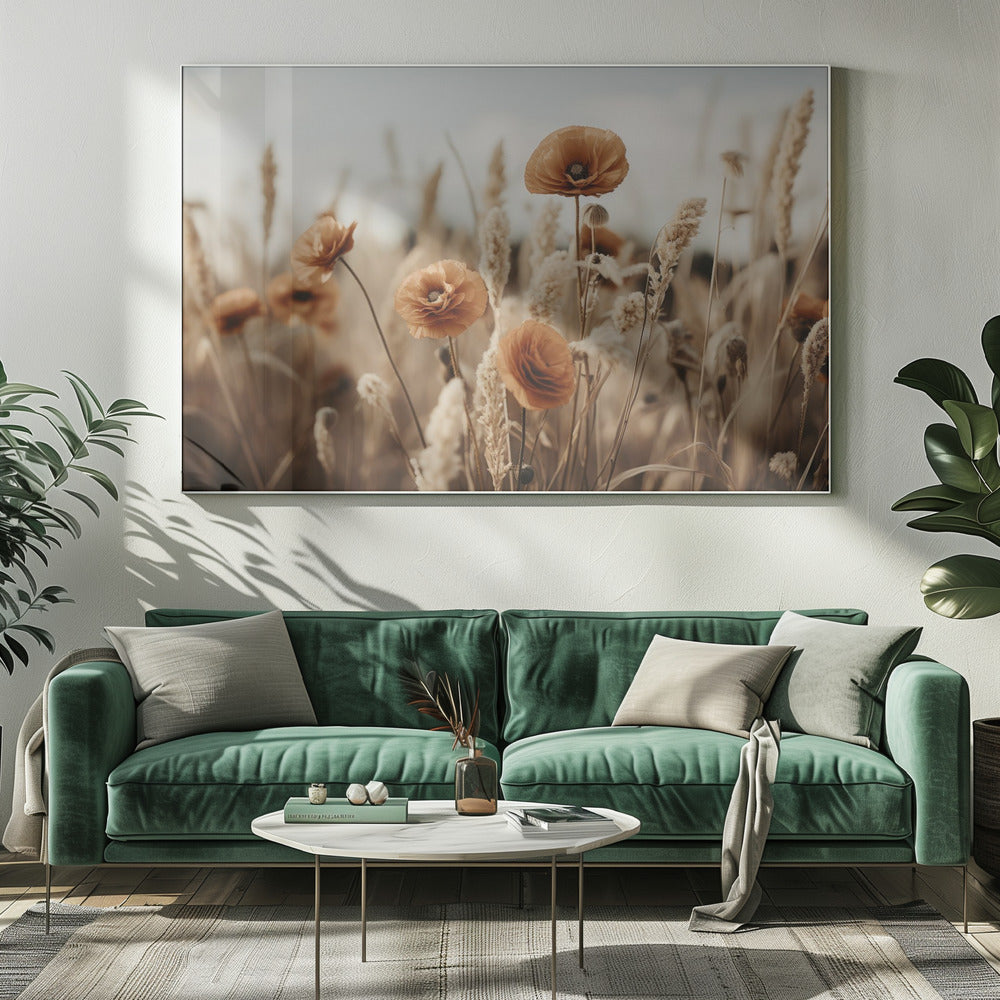 Champ de pavot orange | Tableaux sur Toile