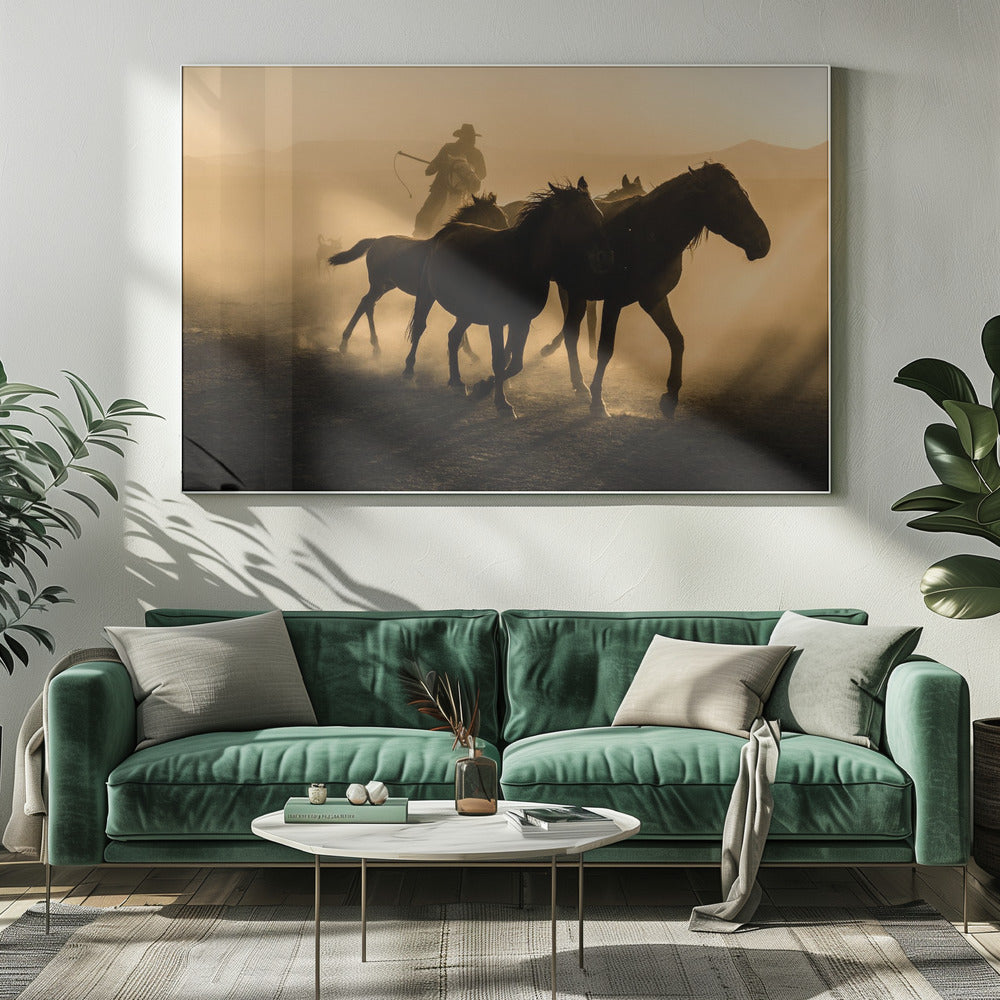 Run between horses | Canvas