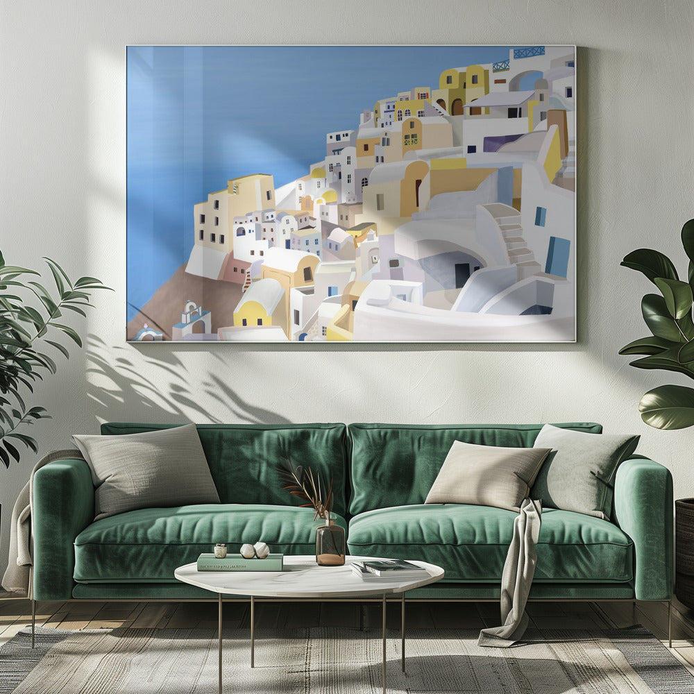 Santorini, Greece Cliff View by Artist Carla Daly | Canvas