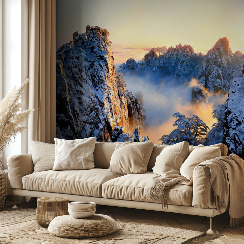 Auringonnousu Huang Shan -vuorella | Valokuvatapetit