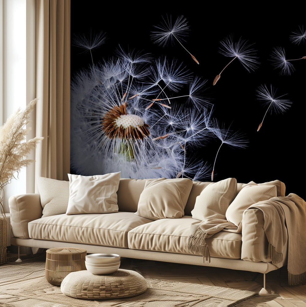 Diente de león soplando | Papel Pintado Fotográfico
