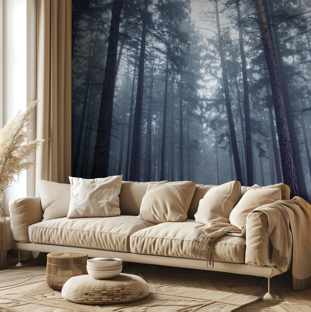 Mystisk tåget skov. Fototapeter