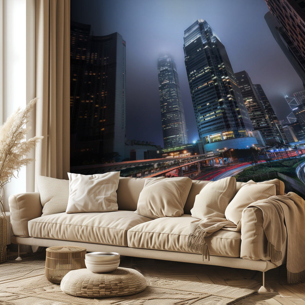 Luci della città di Hong Kong | Carta da Parati Fotografica