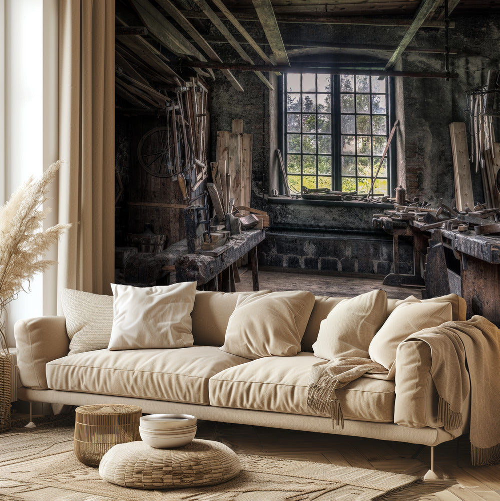 El taller del carpintero | Papel Pintado Fotográfico