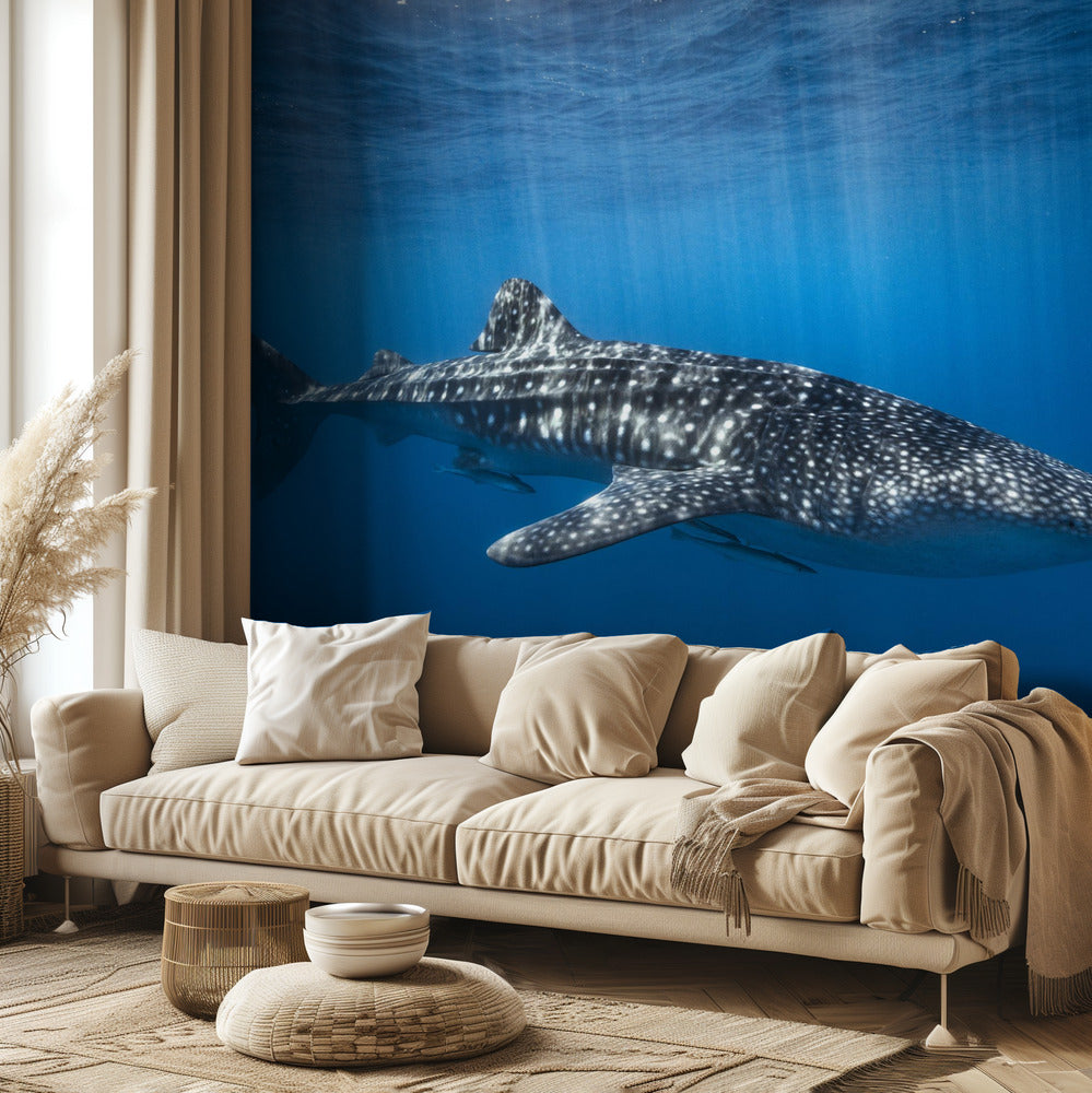 Whale shark in the blue | Wallpaper