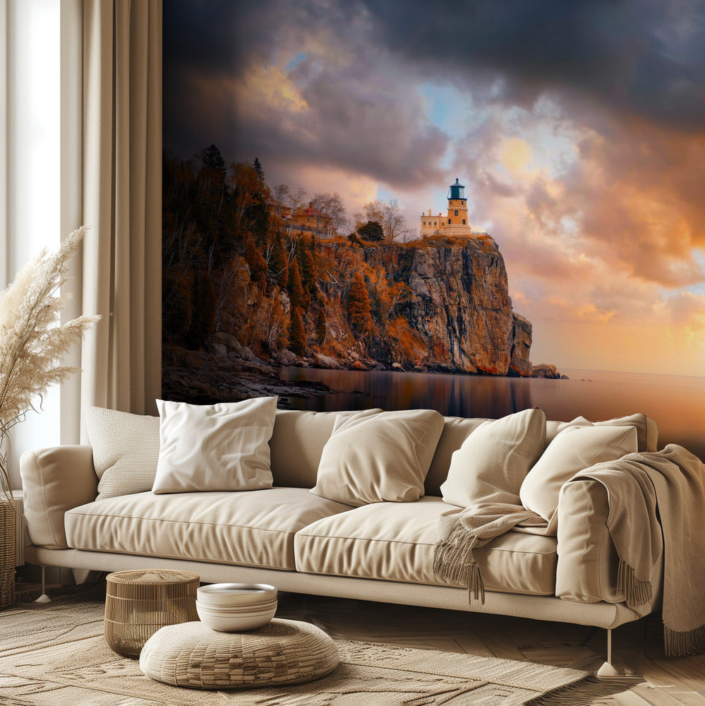 Pilvinen päivä Split Rockin majakalla | Valokuvatapetit