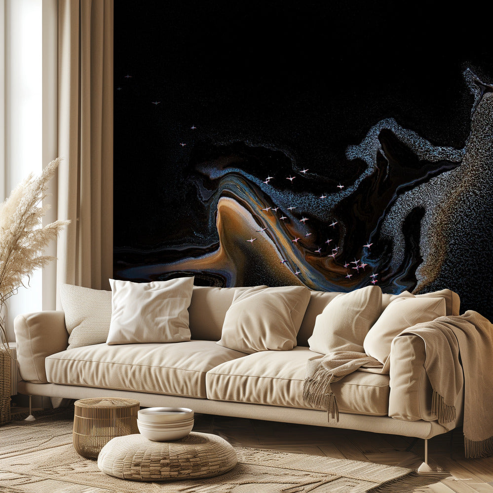 Flamingo järven yli | Valokuvatapetit