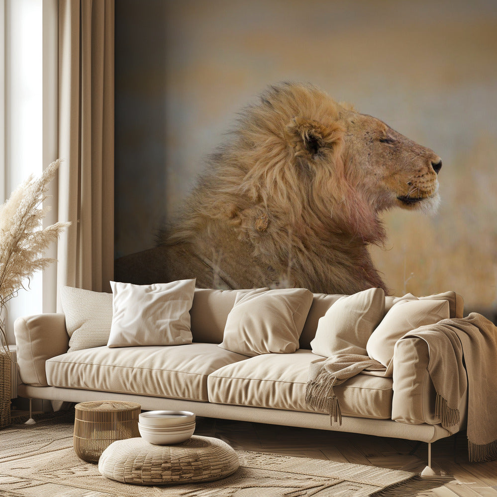 Urosleijona pentunsa kanssa | Valokuvatapetit