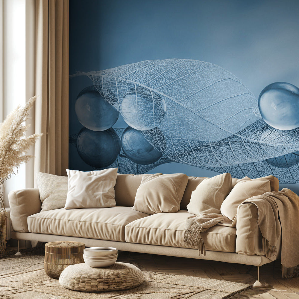 Kuiva lehti ja kuplat | Valokuvatapetit