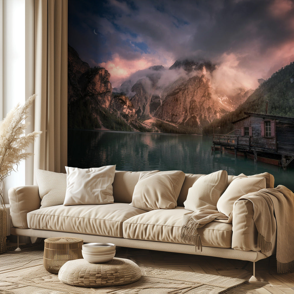 Braies-järvi, Dolomiitit | Valokuvatapetit