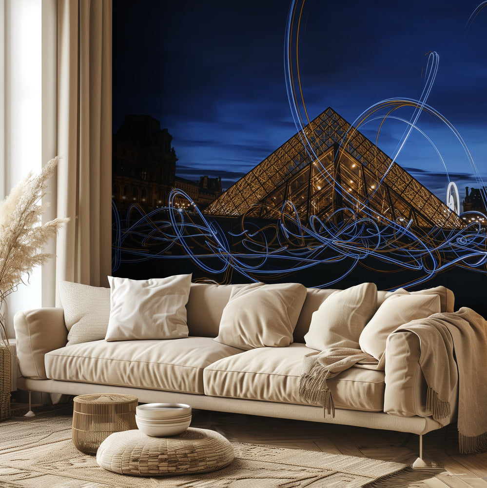 Lichtmalerei im Louvre-Museum | Fototapeten
