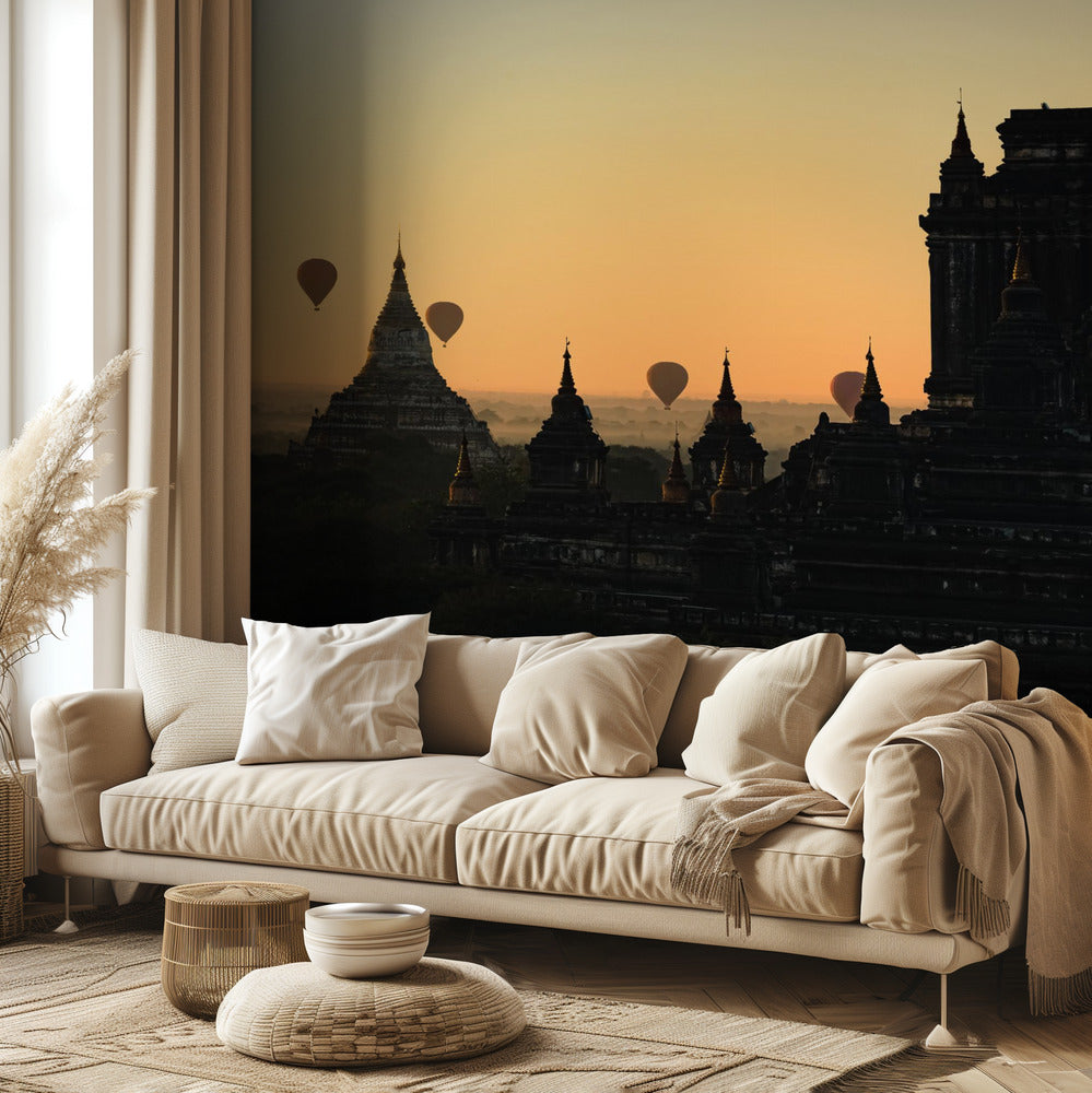 Alba a Bagan | Carta da Parati Fotografica